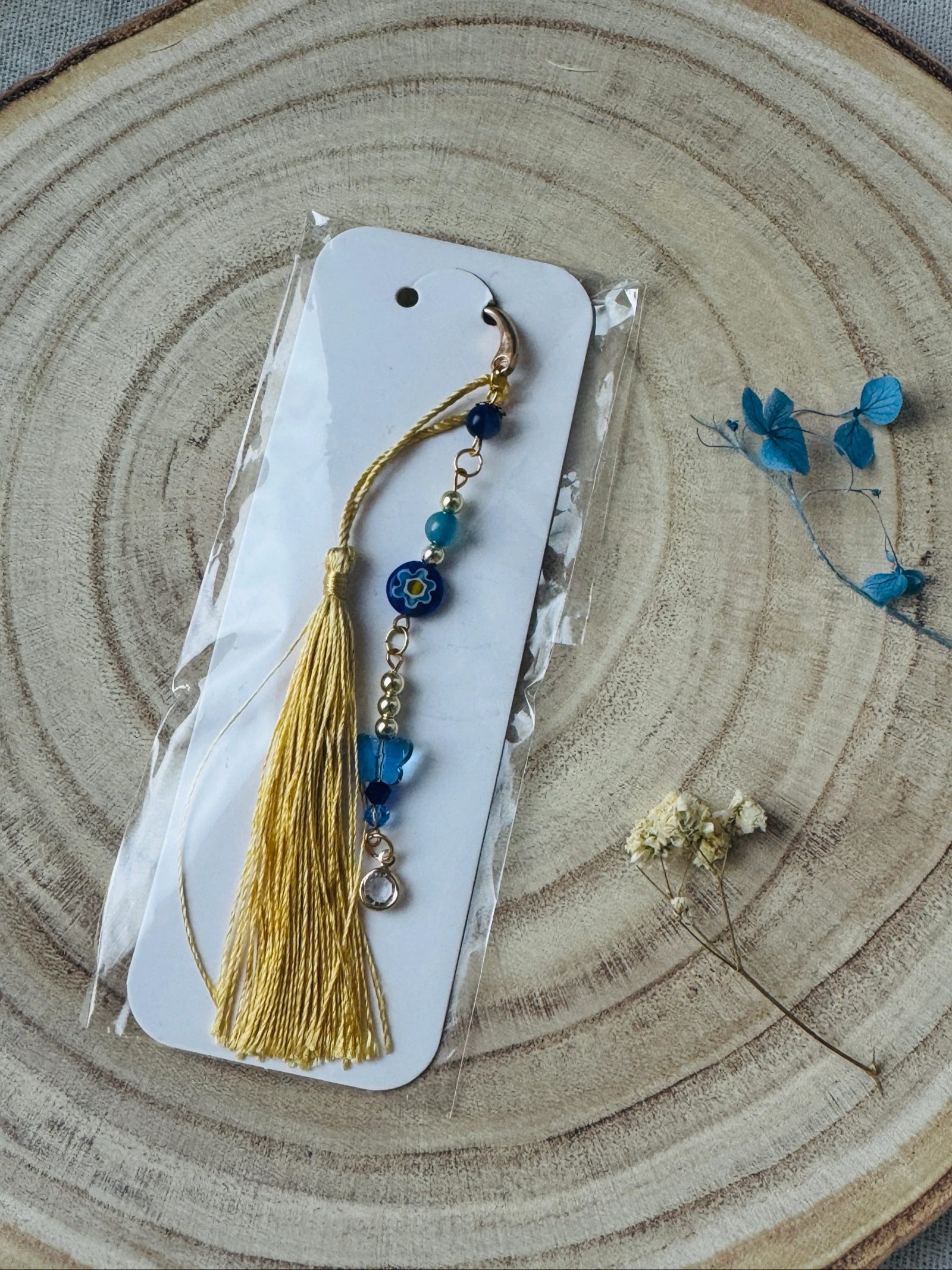 Marcador artesanal azul e dourado – photo 6